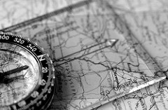Compass and map mono
